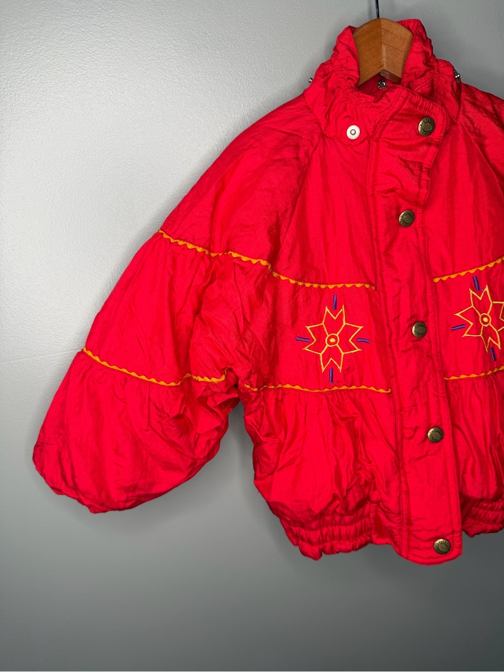 Carters Outerwear Vintage 90s Nylon Aztec Embroidered Puffer Coat - Picture 4 of 11